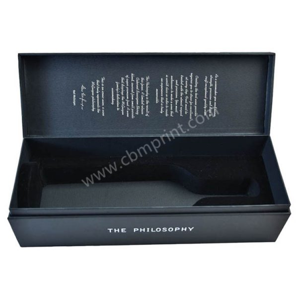 Black Wine Box Gift Packaging With EVA