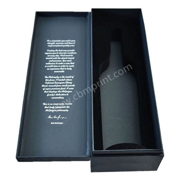 Black Wine Box Gift Packaging With EVA