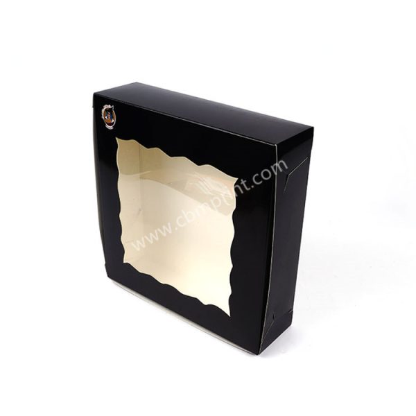 Black 9 inch pie boxes with window