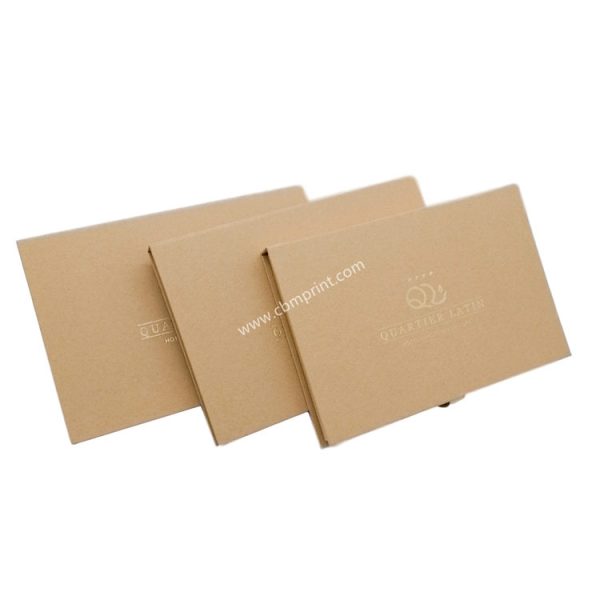 Brown magnetic kraft gift box with ribbon