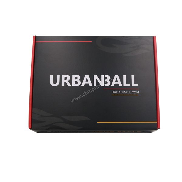 Custom colored corrugated flat product shipping boxes with plastic tray for ball