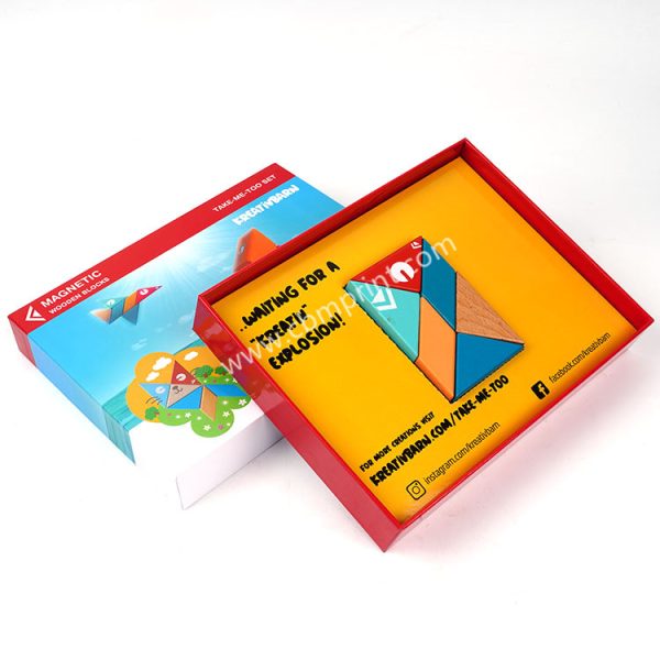 Custom square rigid puzzle box packaging
