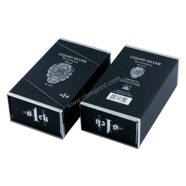 luxury perfume box packaging, perfume bottle box packaging, black magnetic gift box, black colour perfume box