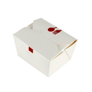 Biodegradable custom white paper togo food containers restaurant take out containers