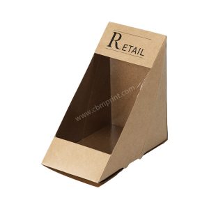 kraft triangle sandwich wedge paper box container