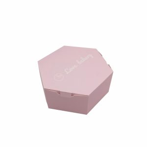 Personalised Disposable Pink Hexagon Cake Box